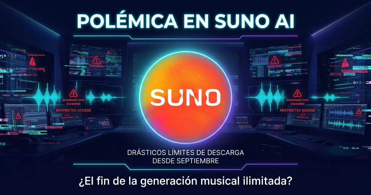 Polémica en SUNO: Limitan drásticamente las descargas